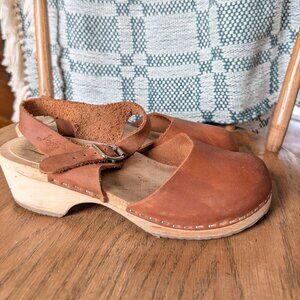 Lottas from Stockholm Brown Leather Clogs